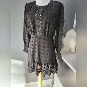 Elegant Black Lace Dress Size S